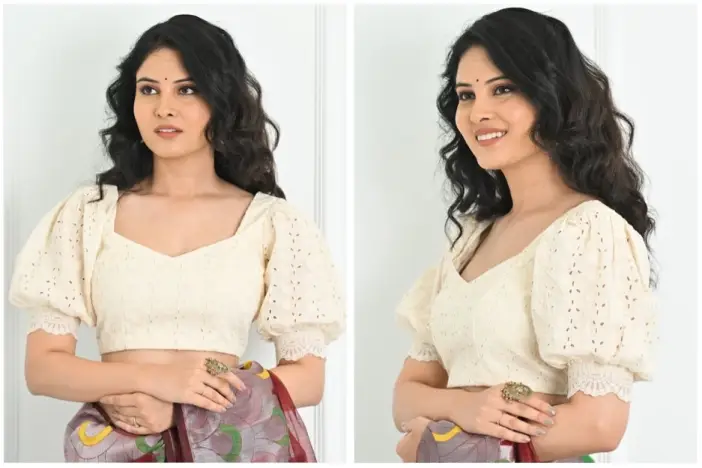 Embroidered Puff Sleeve Blouse