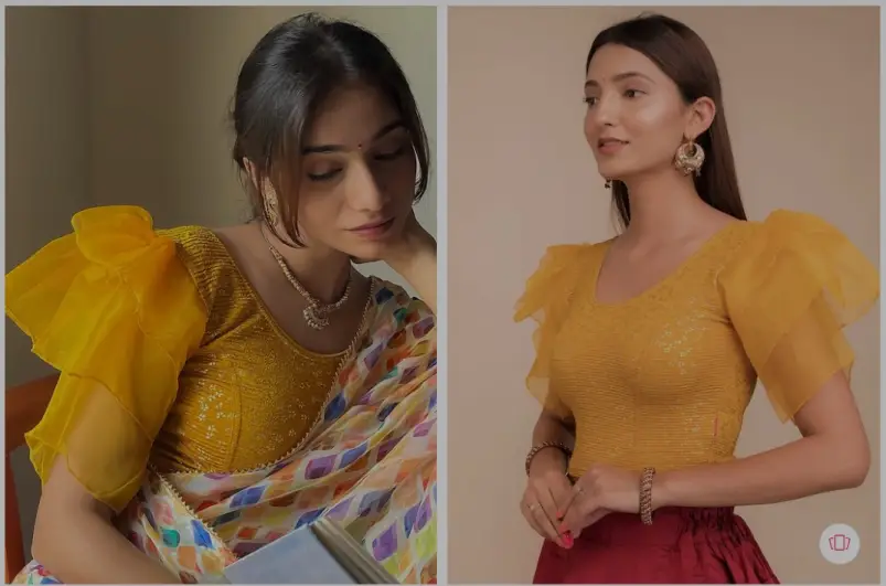 Frill Sleeve Saree Blouse