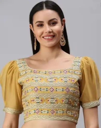 Square Neck Puff Sleeve Blouse