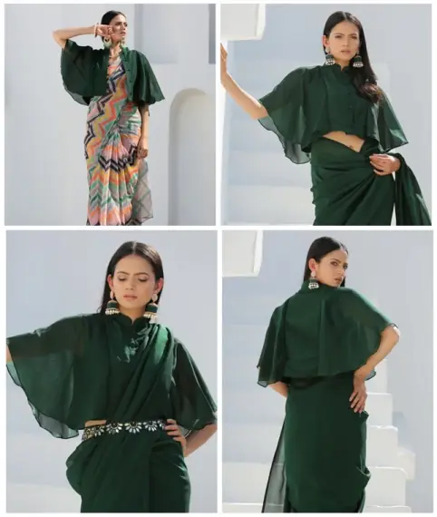 Cape Sleeve Blouse